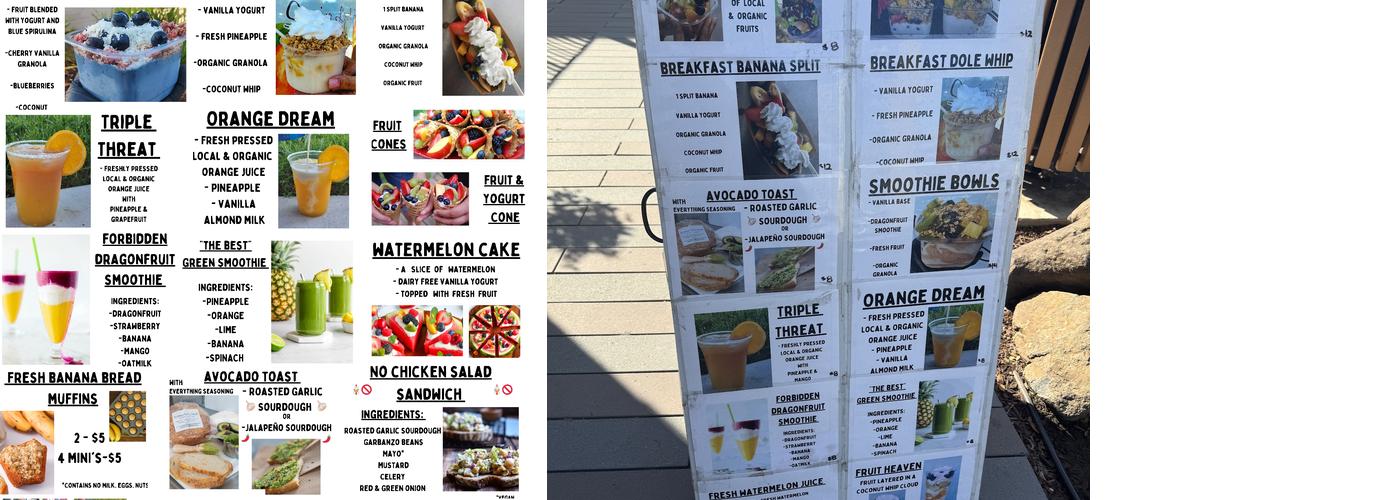 Fruitopia Fruit Bowls Menu