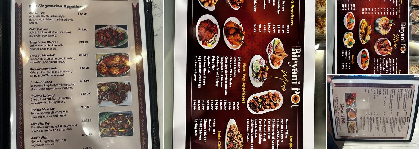 Biryani Pot Menu