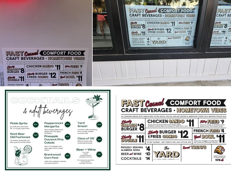 The Yard Menu