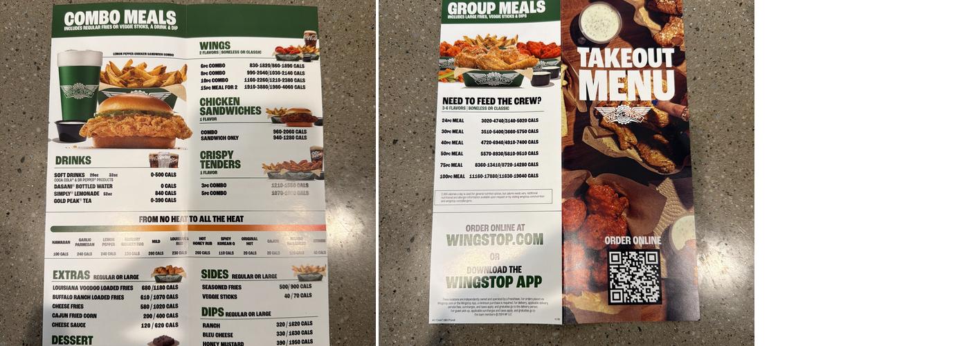 Wingstop Menu