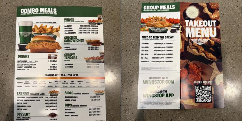Wingstop Menu