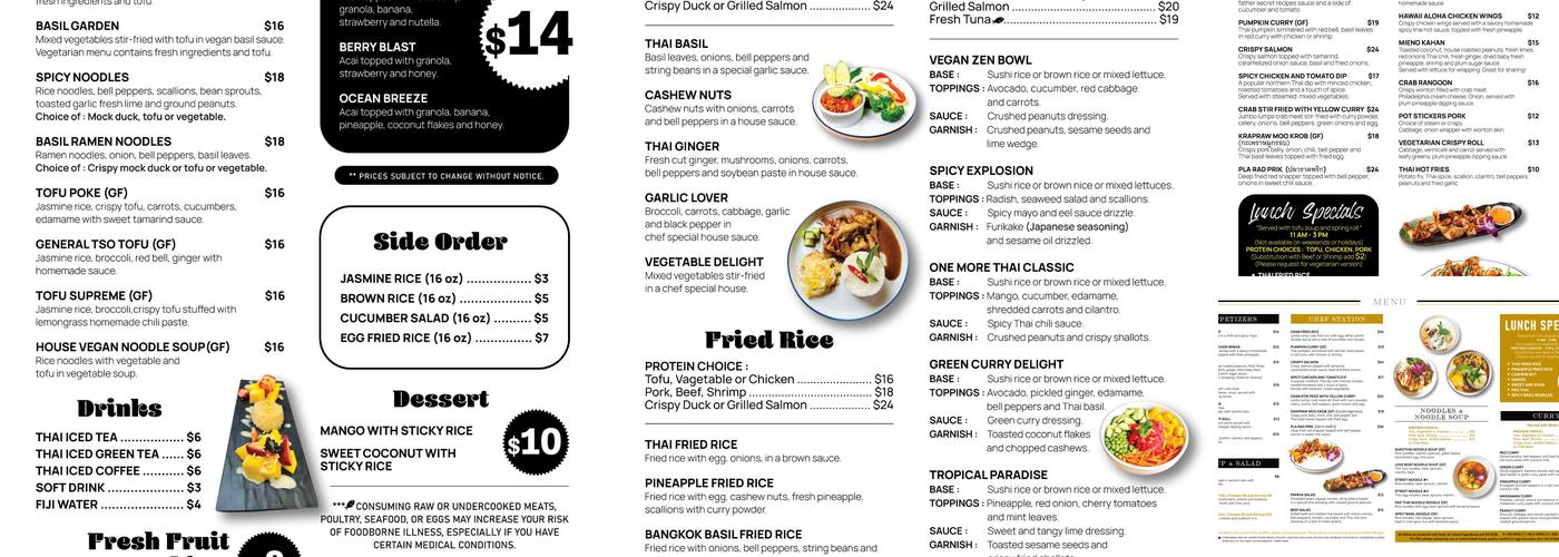 One More Thai Menu