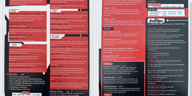 Santa Fe Mexican Bar & Grill Menu