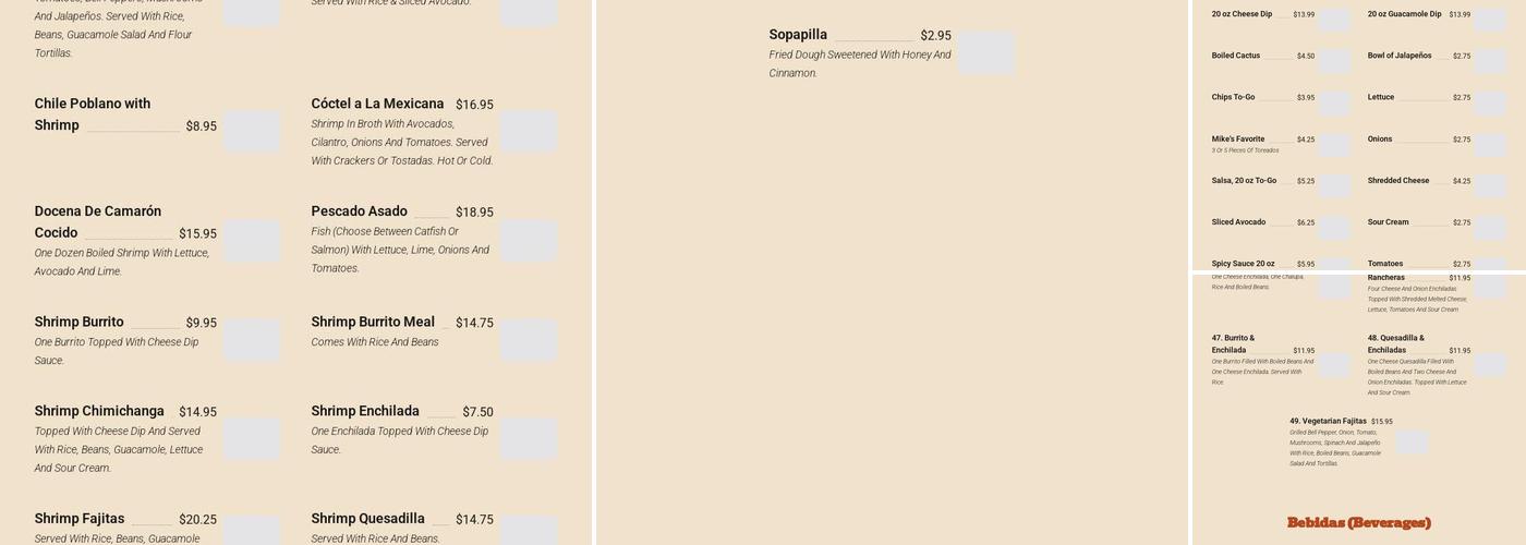 El Metate Mexican Grill Menu