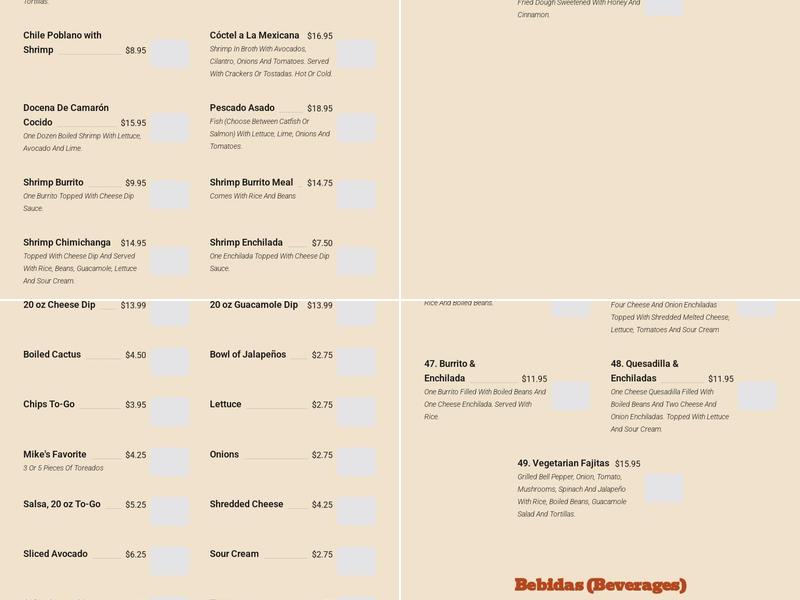 El Metate Mexican Grill Menu