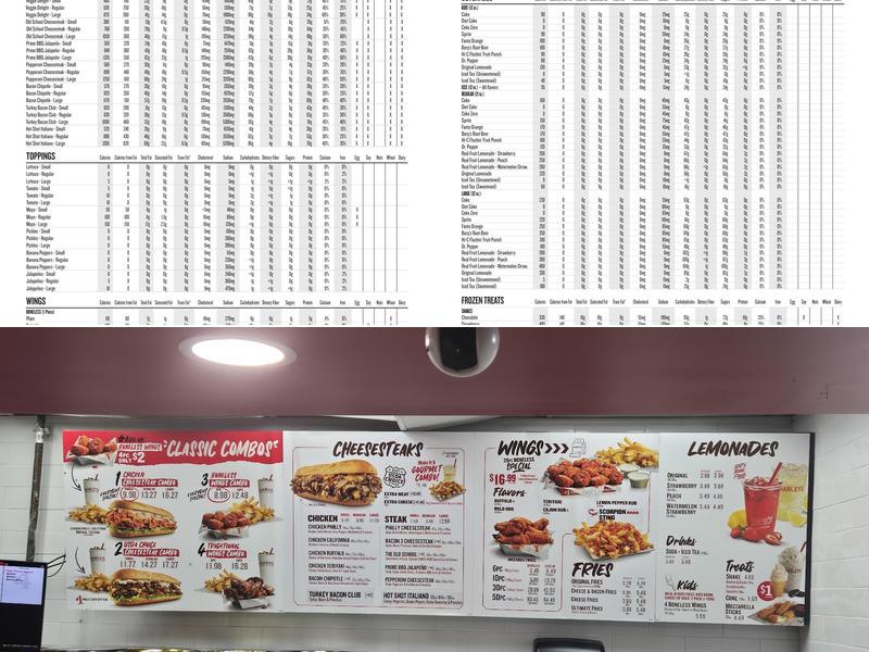 Charleys Cheesesteaks Menu