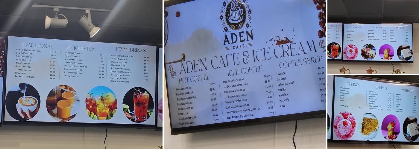 Aden cafe and ice cream Menu