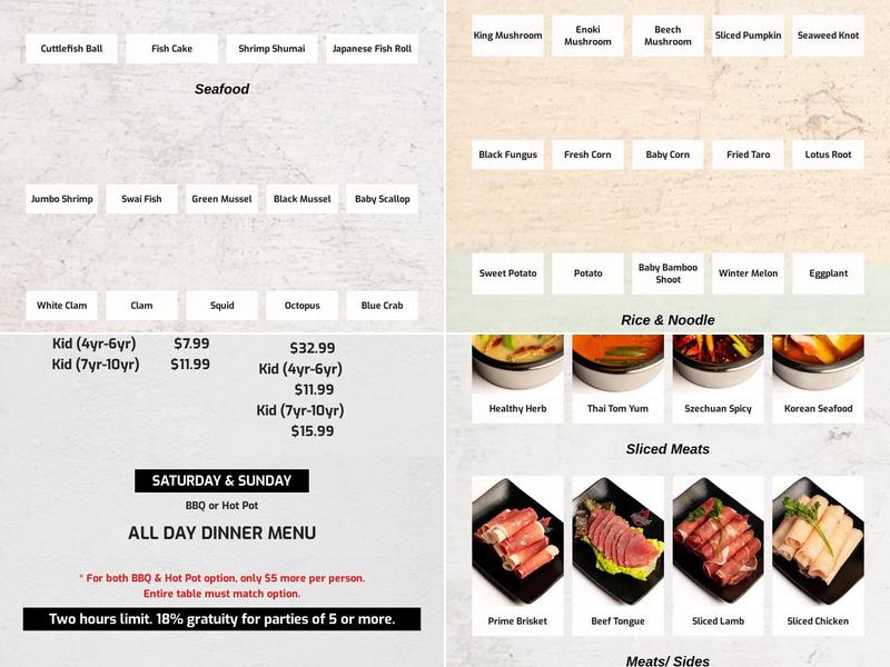Booming Hot Pot & Grill Menu
