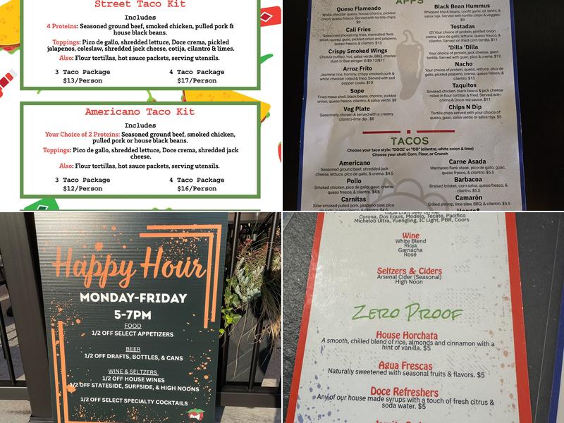 Doce Taqueria Bridgeville Menu