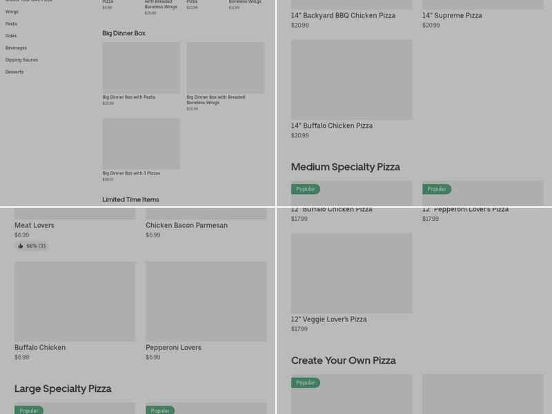 Pizza Hut Menu
