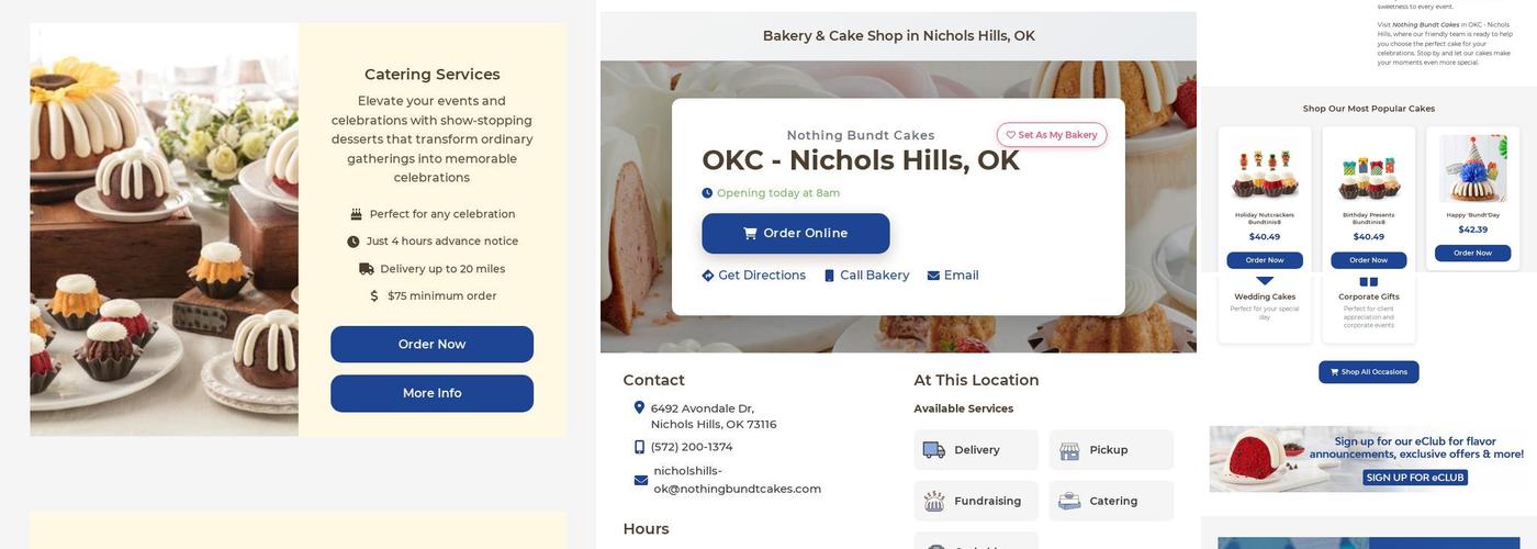 Nothing Bundt Cakes Menu