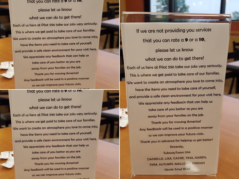 Subway Menu