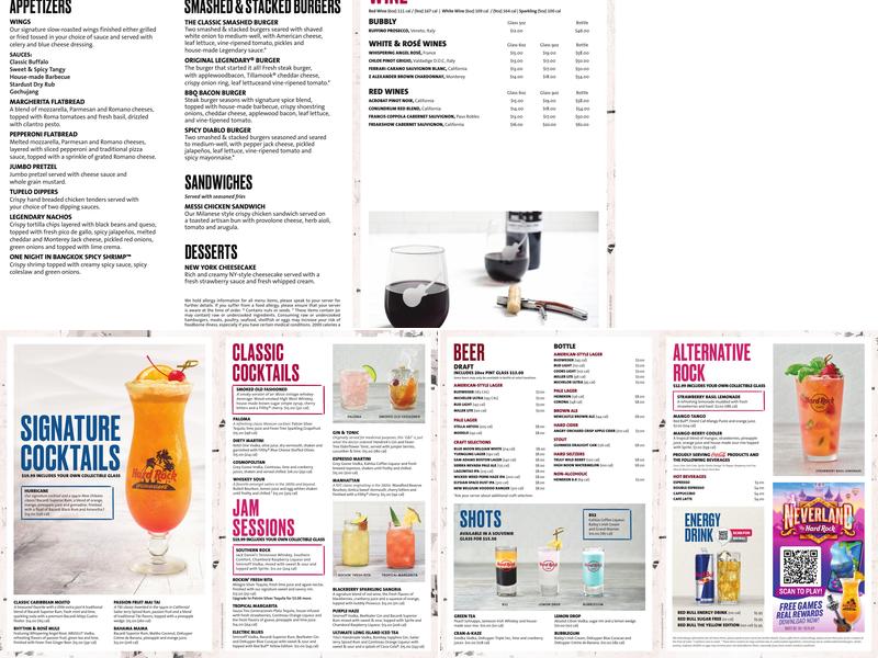 Hard Rock Cafe Bristol Menu