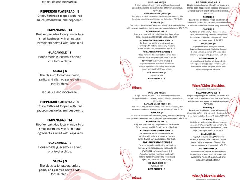 Rapscallion Brick Oven Pizza and Brewery Menu