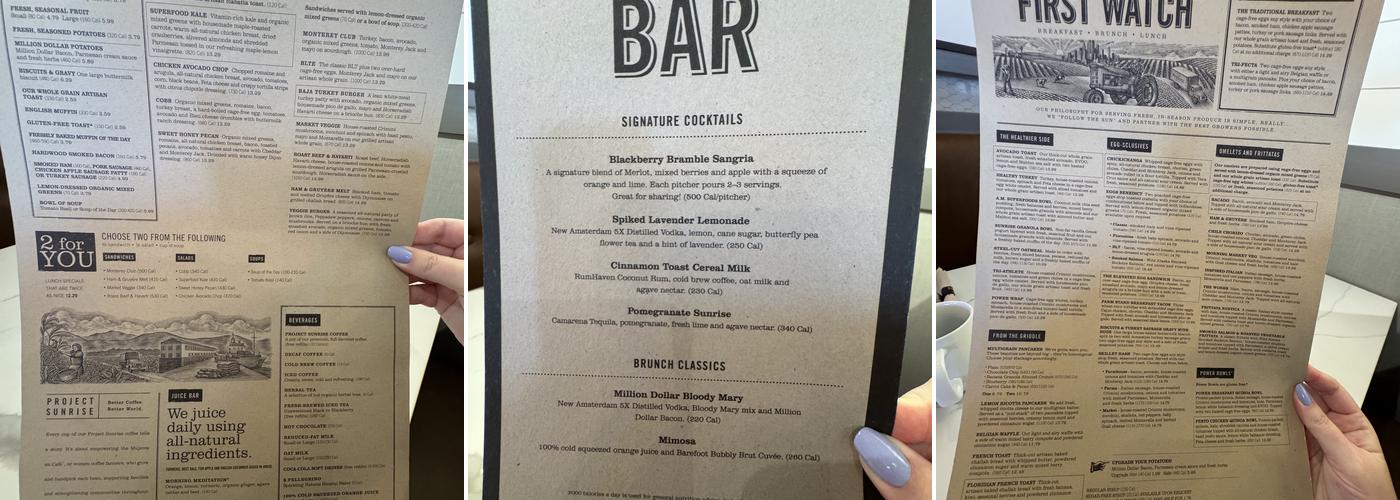 First Watch Menu