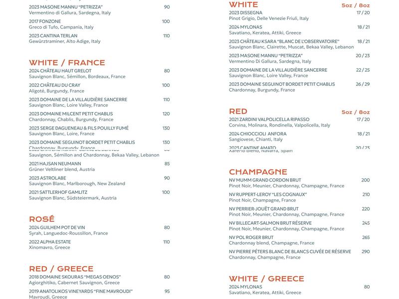 Melani Greek Restaurant Menu