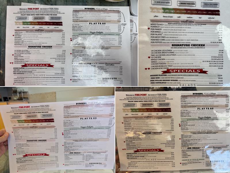 The Port of Peri Peri Menu