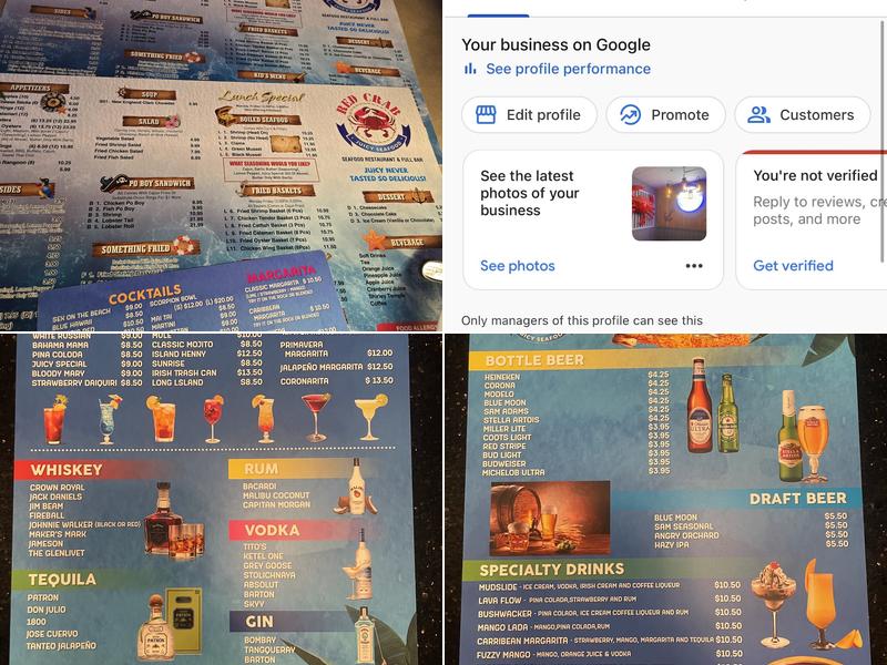 Red Crab Juicy Seafood Menu