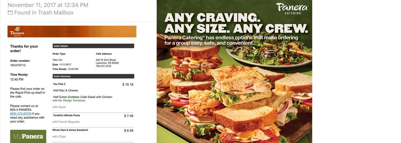 Panera Bread Menu