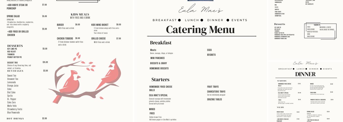 Eula Mae's Menu