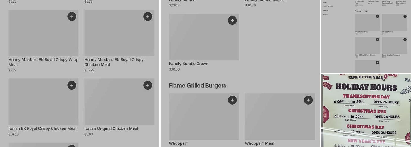 Burger King Menu