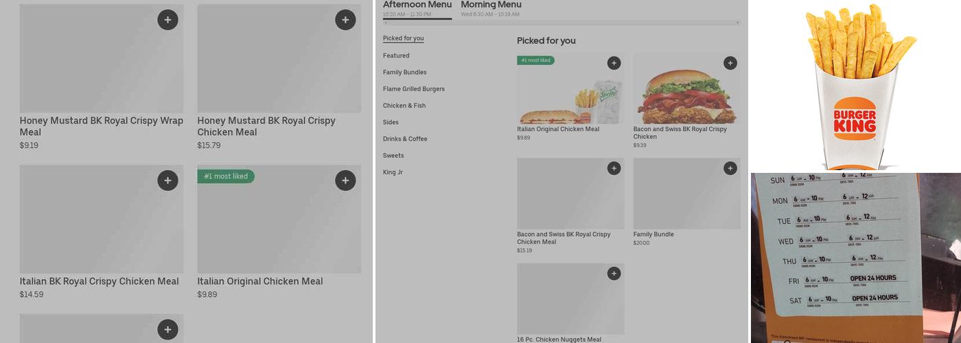 Burger King Menu