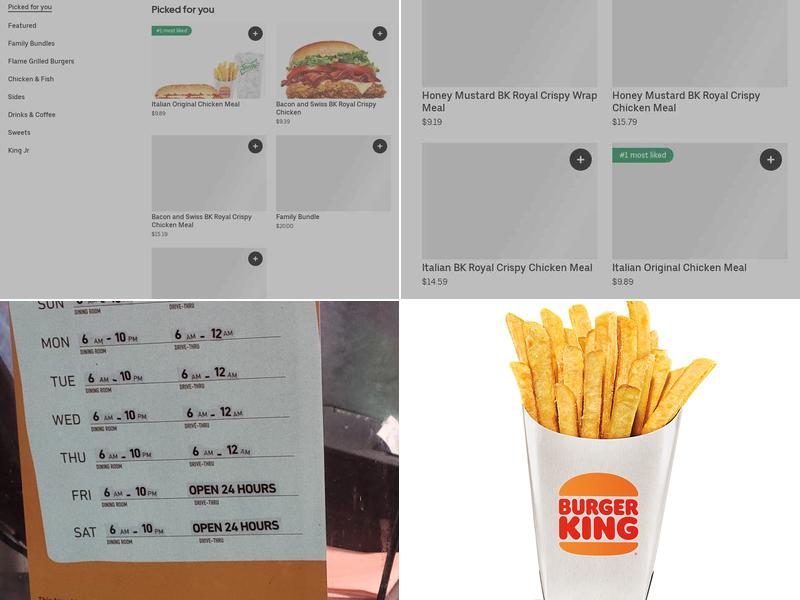 Burger King Menu