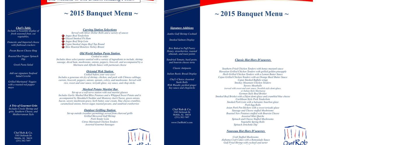 Chef Rob Inc Menu