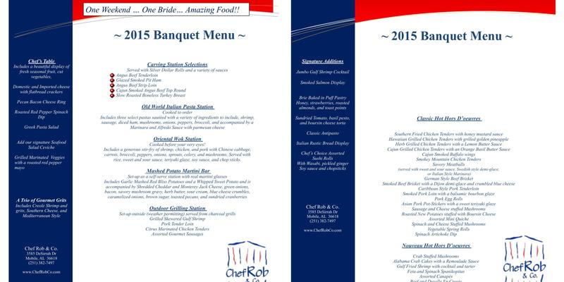 Chef Rob Inc Menu
