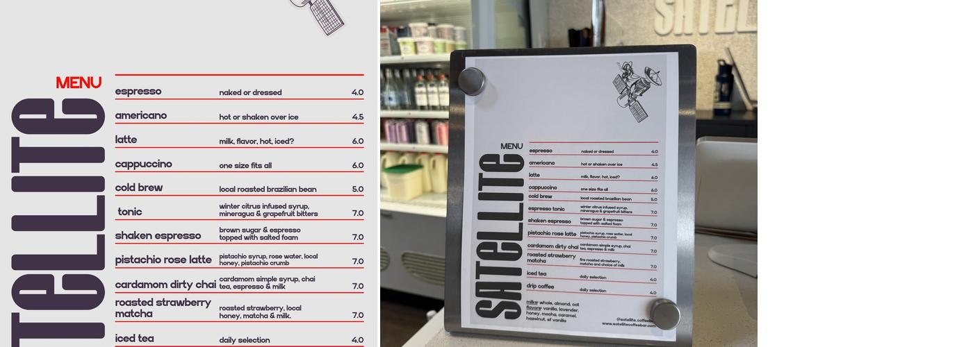 Satellite Coffee Bar Menu