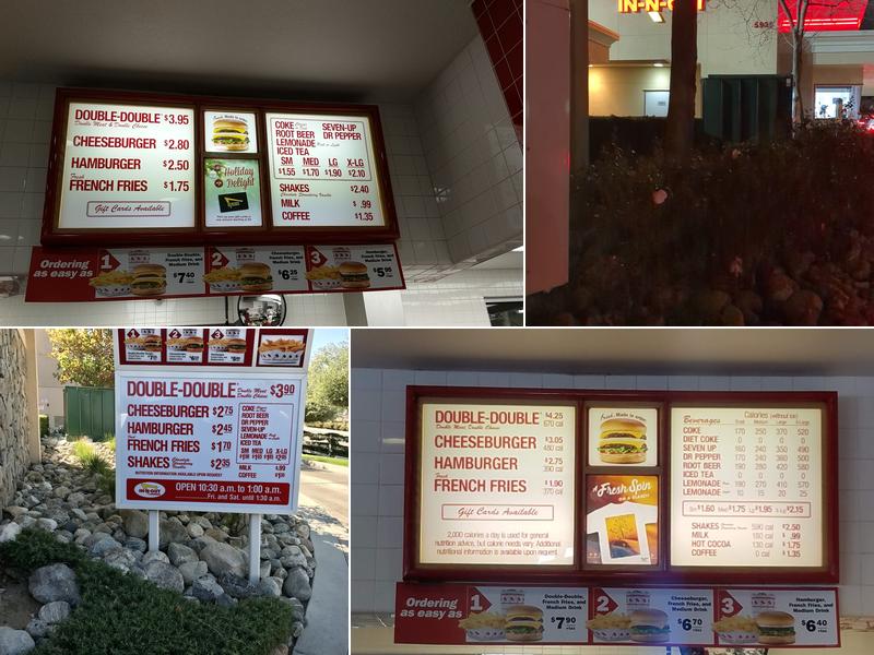 In-N-Out Burger Menu