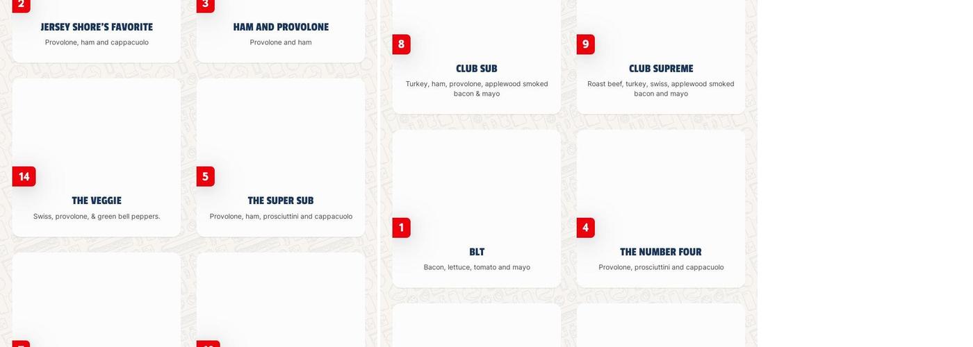 Jersey Mike's Subs Menu