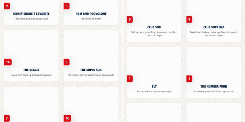 Jersey Mike's Subs Menu