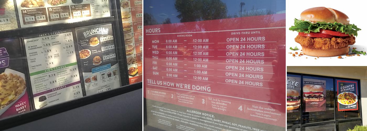 Jack in the Box Menu