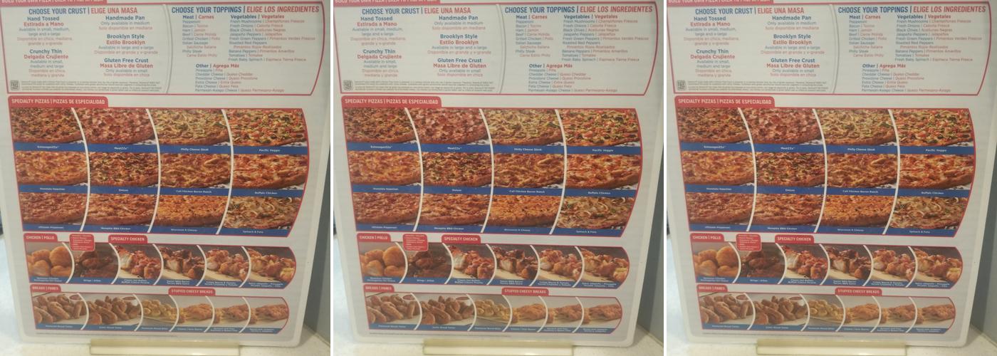 Domino's Pizza Menu