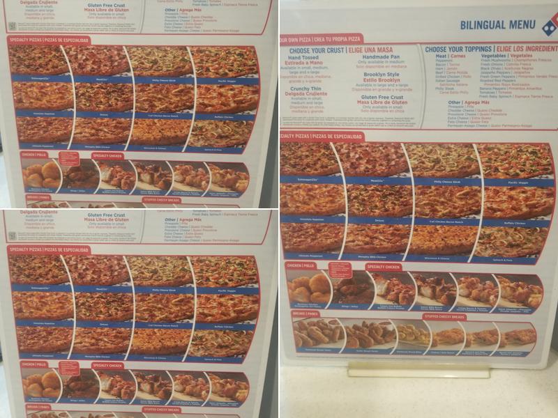 Domino's Pizza Menu
