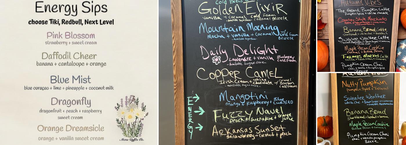 Mena Coffee Company Drive-Thru Menu