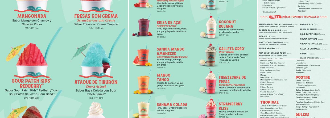 Bahama Buck's - Orange Beach Menu