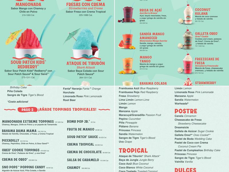 Bahama Buck's - Orange Beach Menu