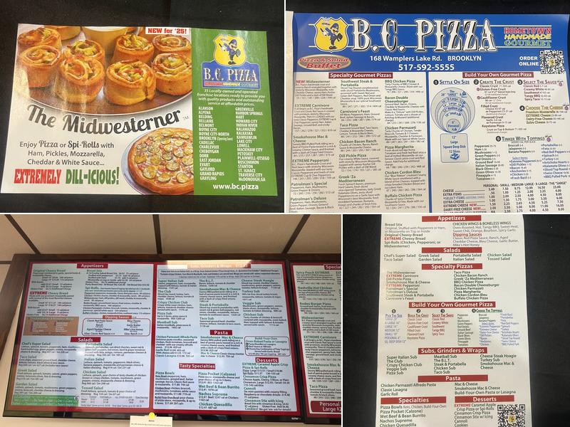 B.C. Pizza of Brooklyn Menu