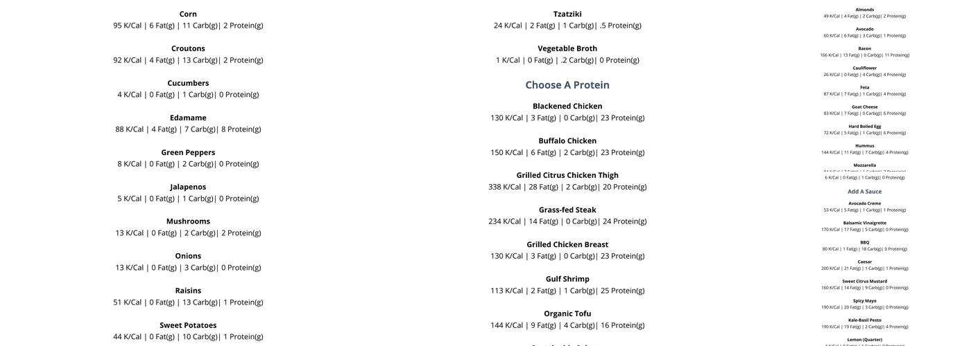 SoFresh Brooksville - Sprouts Plaza Menu