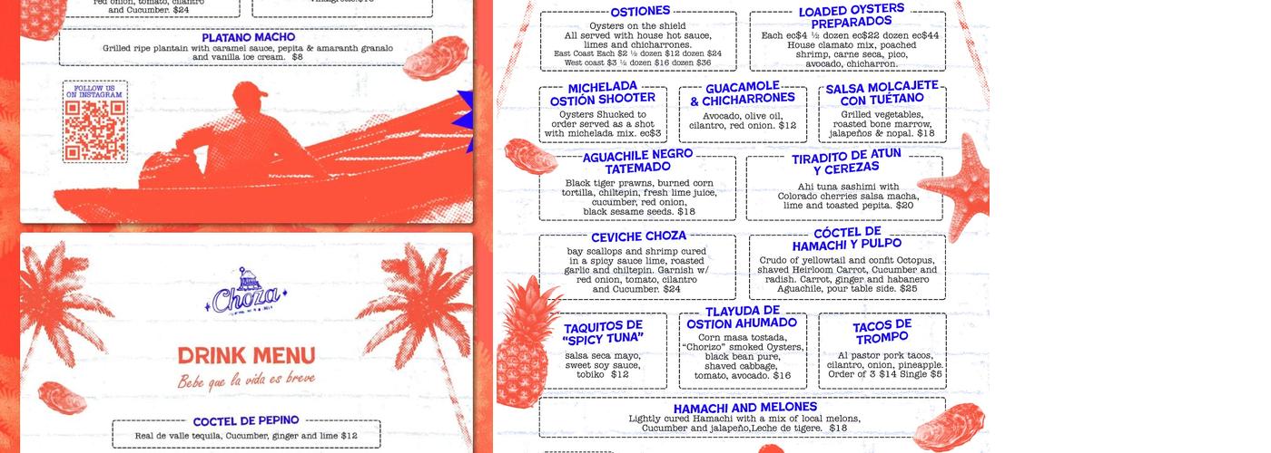Choza Menu