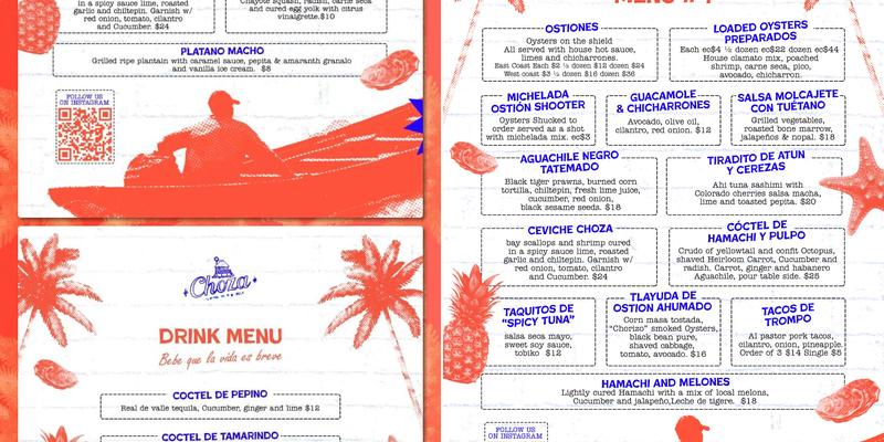 Choza Menu