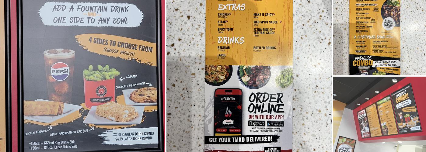 Teriyaki Madness Menu