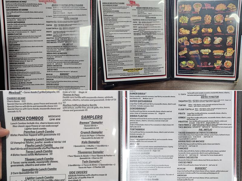 La Bandera BTX Menu