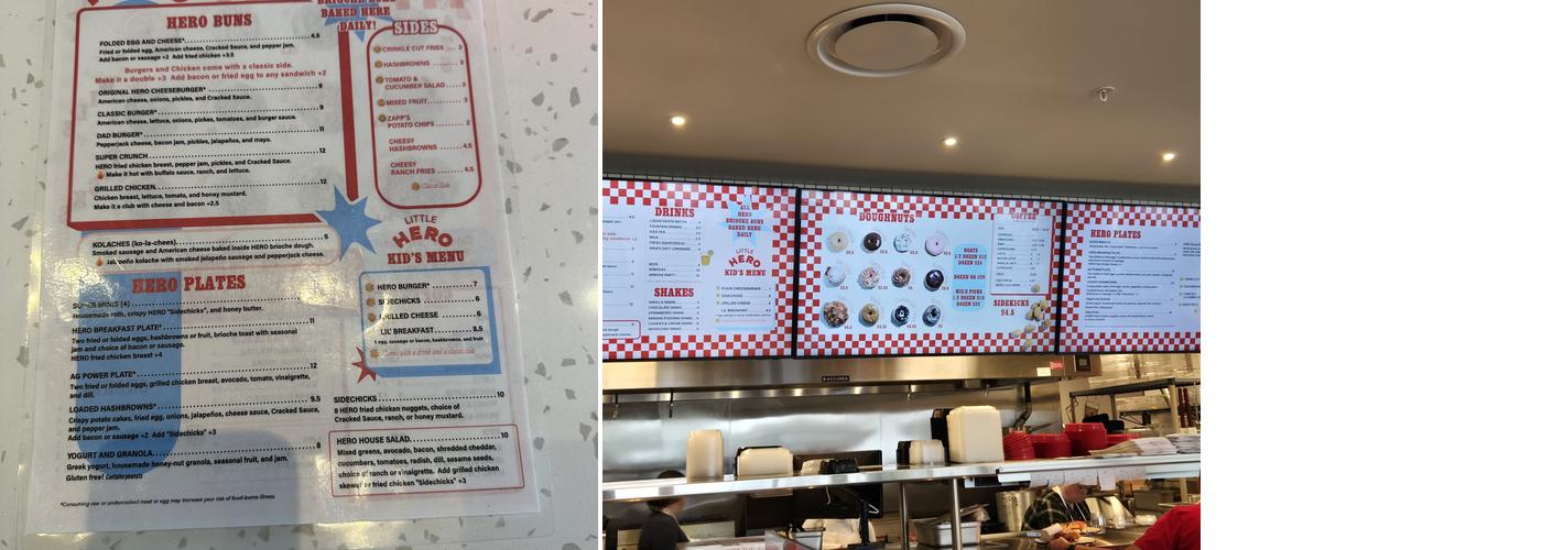 HERO Doughnuts and Buns Menu