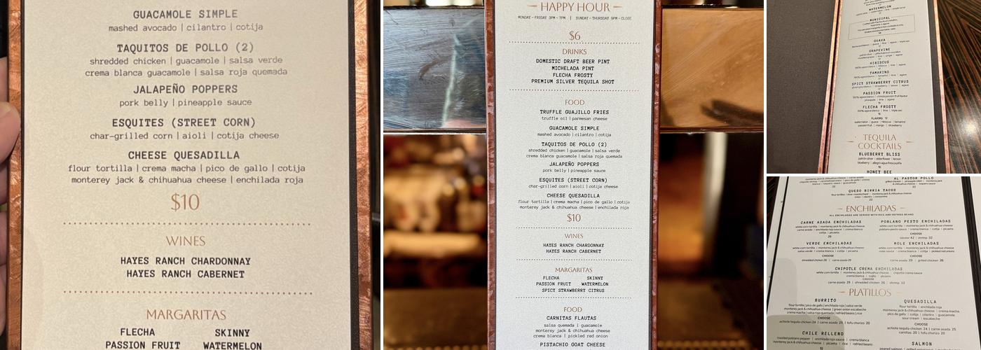 Flecha Cantina Menu