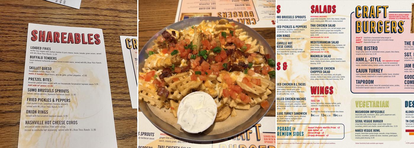 M.L.Rose Neighborhood Pub - Murfreesboro Menu