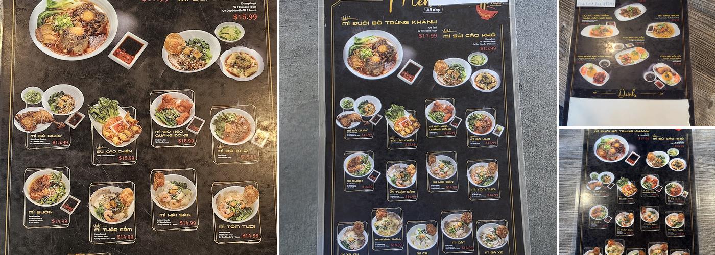 Mai Phát Mì Gia Menu