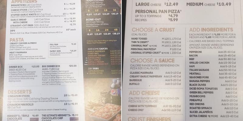 Pizza Hut Menu